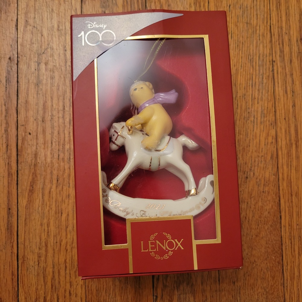Lenox Ornament Winnie the Pooh Rocking Horse Baby's First Christmas 2023 Gift